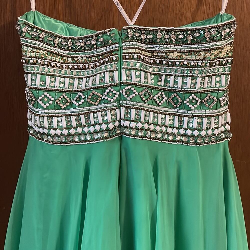 Sherri Hill green prom dress maxi - Picture 6 of 12